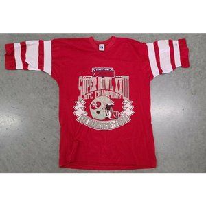 Vintage Super Bowl XXIII Miami Jan 22, 1989  Shirt Size L SF 49ers v Bengals